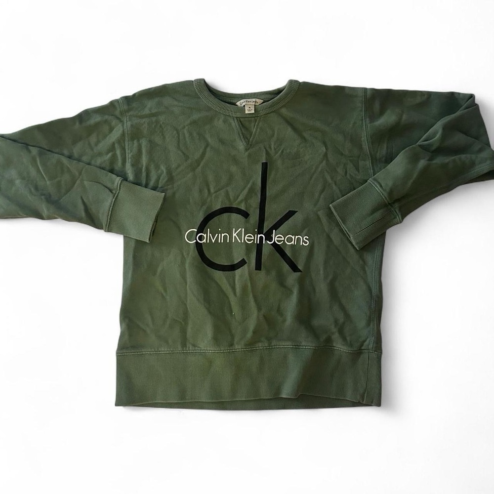 Calvin Klein Jeans Olive Green Crewneck Sweater